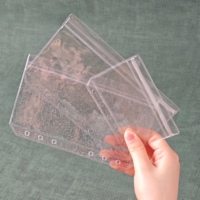 Pochettes pour classeurs A6 A5 A7 A8, pochettes transparentes en PVC avec fermeture éclair, pochettes doubles, enveloppes de budget pour argent, enveloppes à monnaie sans tête de fermeture éclair
