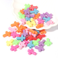 Accessoires de bricolage en acrylique couleur macaron, perles brillantes à trou vertical pour bracelets, pendentifs et épingles à cheveux