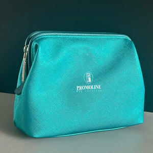 Sac à cosmétiques de grande capacité en cuir PU Organisateur de maquillage de voyage Pochette étanche à fermeture éclair Logo personnalisé Portable pour les femmes - Product Image 4