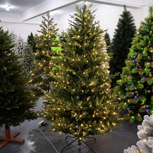 Cast 3D 100% PE Hot Selling Factory <b>Christmas</b> Tree Pine Shape Prelit for Home Decorations - Product Image 1