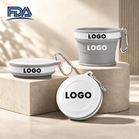 Gobelets à café pliables en silicone réutilisables écologiques de petite taille avec logo personnalisé et mousqueton