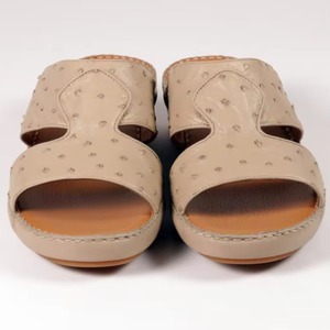 Customized Ostrich Leather Arabic Sandals Factory Handmade Premium Luxury Cork <b>Insole</b> slippers Comfortable Daily Wear - Product Image 2