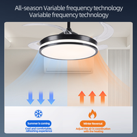 Ventilateur de plafond LED intelligent avec éclairage, design moderne et minimaliste, 42 pouces, pour la décoration intérieure de la maison