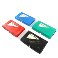 Vente en gros de jeux intelligents pour adultes, jeu de dominos chinois, emballage en valise (étui en PVC, dominos ivoire/blanc)