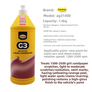 Cire liquide de polissage <span class=keywords><strong>Farecla</strong></span> G3 3-en-1 du Royaume-Uni pour réparation des rayures de peinture automobile et polissage G4 pour un fini miroir - Product Image 2
