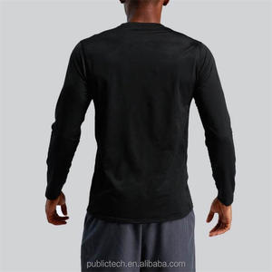 Camiseta de algodón de manga larga para hombre, ropa deportiva personalizada de secado rápido para gimnasio y fitness, venta al por mayor - Product Image 4