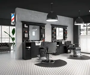 European Style Hair Salon Barber Styling Station Mirror