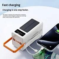 PINUODA Batterie externe solaire ultra grande capacité 20K-80KmAh en plastique avec affichage LED Micro-USB Type-C