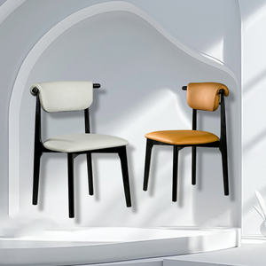 Lu Best Chair para comedor Hotel Modern Oak Legs Silla de cuero - Product Image 4