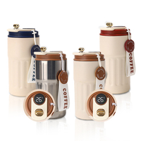 Mug de voyage, tasse à café, double paroi en acier inoxydable, tasse à café isolée avec affichage de la température LED intelligent