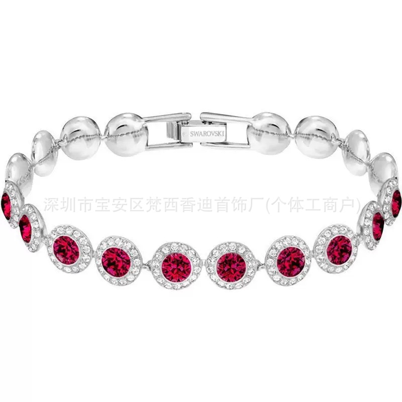 Red crystal roman platinum bracelet