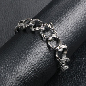 European American Hip Hop Retro <b>Titanium</b> Steel Bracelet S Pattern <b>Chain</b> Men's Gothic Style CE231 1 - Product Image 4