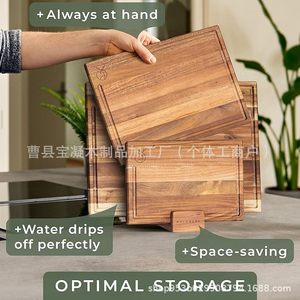 Acacia <b>Wood</b> Cutting Board Set Rectangle Solid <b>Wood</b> Kitchen Chopping <b>Blocks</b> For Home Camping Fruit Slicing Storage - Product Image 1
