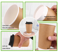 Gobelet en carton double paroi personnalisé avec logo, sans BPA, recyclable, pour boissons, 8, 10, 12, 16 oz