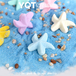 Cabochon en résine à dos plat, motif étoile de mer colorée style océan, pour la création de boucles d'oreilles DIY, accessoires pour barrettes pour enfants et décoration de coques de téléphone - Product Image 3