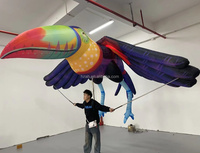 Ballon publicitaire gonflable en forme de perroquet, oiseau volant pour défilés et spectacles, en tissu Oxford, taille personnalisable, installation facile
