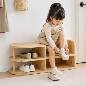 Banc à chaussures scandinave en pin naturel, étagère multi-niveaux pour <span class=keywords><strong>entrée</strong></span>, organisateur de <span class=keywords><strong>rangement</strong></span>, mobilier de maison moderne, banc de siège Pro - Product Image 6