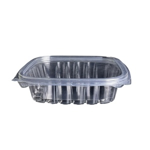 Boîte à fruits carrée en PET de 24 oz, compatible micro-ondes, jetable, empilable, écologique, avec couvercle à rabat, pour transporter des fruits - Product Image 1