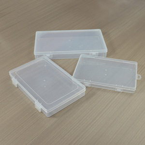 Rectangular Plastic Storage Box With Lid For Office Desktop Organization Multi Size <b>Clear</b> PP <b>Container</b> - Product Image 2