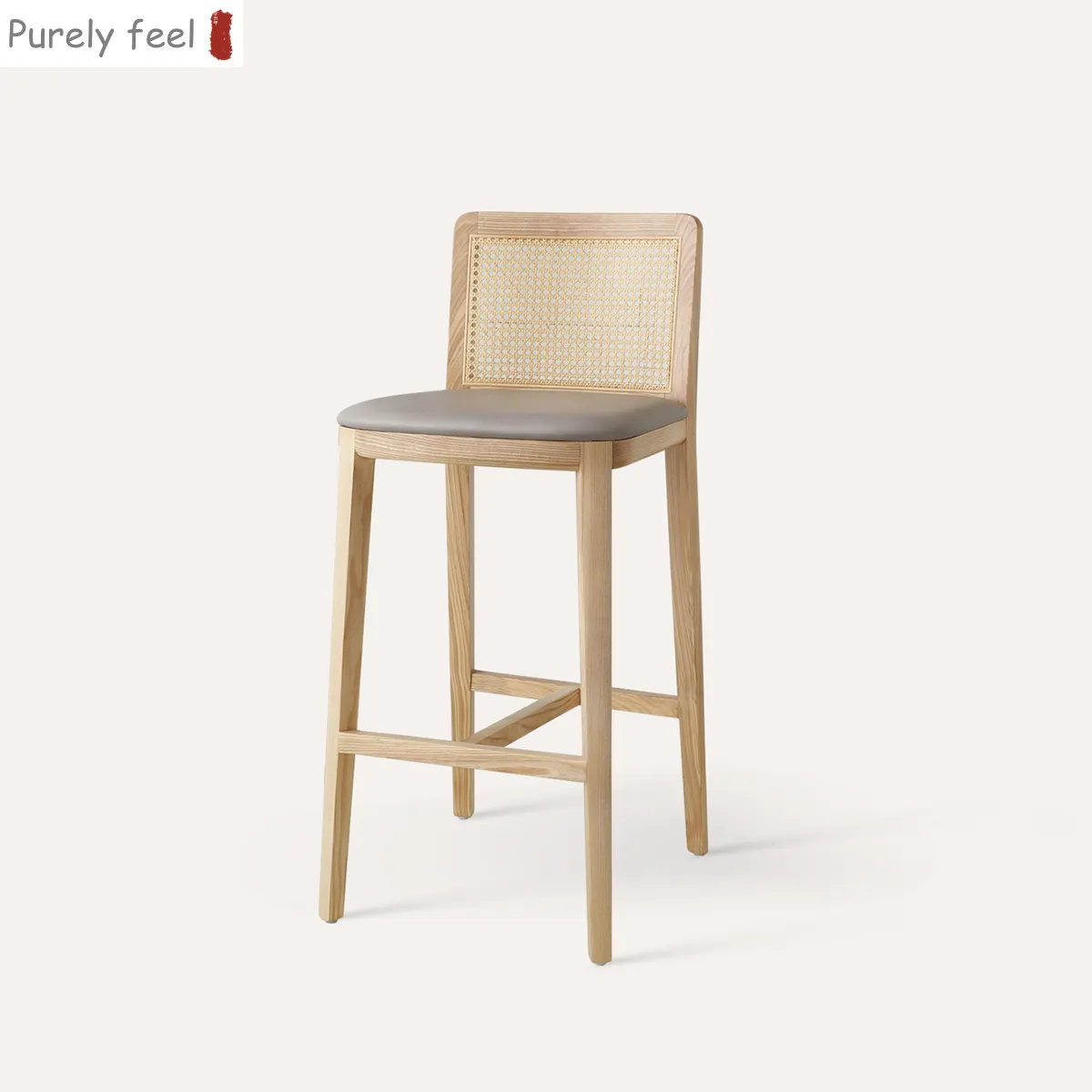 Скандинавский барный стул из массива дерева, дизайнерская мебель для ресторана, ротанговая спинка, высокий стул для дома, гостиной, бара, стул