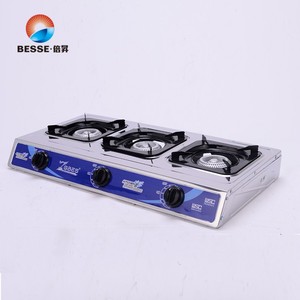 Estufa de Gas de Acero Inoxidable de 3 Quemadores para Hogar, Hotel y Exteriores - Product Image 2
