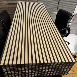 แผ่นอะคูสติกดีไซน์ทันสมัย วัสดุ MDF ปลอดภัย เหมาะสำหรับตกแต่งผนังห้องนอน โรงแรม ห้องนั่งเล่น ลายไม้สลัก - Product Image 2