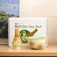 Bol à matcha en céramique, fouet Chasen 100 dents, cuillère en bambou, support, passoire, Chakin, design fleur de prunier, ensemble de thé de luxe écologique