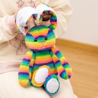 Nouvelles peluches de lapin de Pâques arc-en-ciel rayées et colorées, poupées d'anime, animaux en peluche en coton PP pour cadeau, à partir de 14 ans
