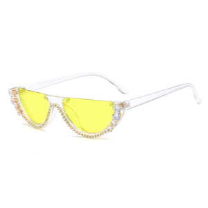 Gafas de sol <span class=keywords><strong>con</strong></span> diseño de marca para mujer, anteojos de sol femeninos <span class=keywords><strong>con</strong></span> diamantes de imitación brillantes, Estilo Vintage, a la moda - Product Image 6