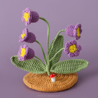Bouquet de fleurs artificielles support de téléphone décoration de la maison crochet lys plante en pot tricoté support de téléphone portable