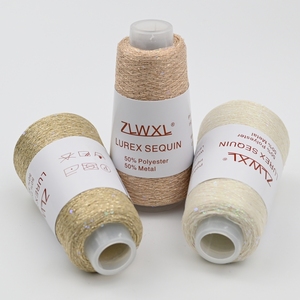 Bán Buôn 50G Sequin + Vàng Tinh Khiết Bạc Lurex Vải Tái Chế Kim Loại Đan Sợi Pha Trộn Dệt Nhuộm Mô Hình - Product Image 3