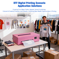 Nouveautés Imprimante DTF Rose A3 Monotête XP600 Automatique Personnalisable pour T-shirts Vêtements
