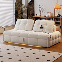 Nuevo Sofá Cama de Diseño Moderno Estilo Crema Popular Sofá Cama Multifuncional Extraíble para Sala de Estar Sofá Nube de Tela
