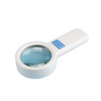 FUKAI 10X Handheld LED Illuminated Magnifying Glass Green Glass Lens 90mm Diameter ABS Plastic Case CE Rohs Certified 1-Year