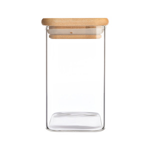 Bán Buôn Thực Phẩm Cấp Lưu Trữ Thủy Tinh <span class=keywords><strong>Jar</strong></span> Hình Vuông Cao <span class=keywords><strong>Borosilicate</strong></span> Lưu Trữ Thủy Tinh <span class=keywords><strong>Jar</strong></span> Với Nắp Bằng Gỗ Kín <span class=keywords><strong>Jar</strong></span> Cho Thực Phẩm - Product Image 6