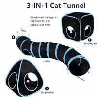 Tunnels pour chats avec tente cube et jouets interactifs pliables à trous de regardement pour chatons et chiots