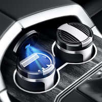 Cendrier de voiture LED de luxe avec couvercle rabattable, en alliage d'aluminium, isolation thermique, grande capacité, amovible, lavable, adapté aux modèles Benz, BMW, Audi