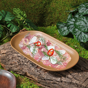 Plateau Buffet Hot Pot aux Aliments Sauvages : Plateau de Bœuf Tranché Fraîchement, Vaisselle Créative, Légumes et Champignons Sauvages - Product Image 3