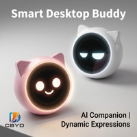 Robot éducatif intelligent CBYD pour enfants, jouet STEM en plastique avec affichage d'expressions faciales aléatoires, lumière, son et application vocale IA