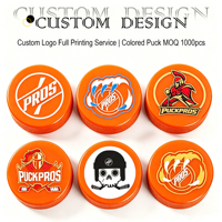 Pucks de hockey orange en vrac, pucks de hockey sur glace en caoutchouc personnalisés avec logo, pucks d'entraînement standard de 76,2 mm