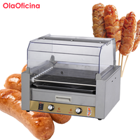 Nouvelle machine à griller les hot-dogs électrique en acier inoxydable à 11 rouleaux avec armoire chauffante isolée, rôtissoire commerciale pour saucisses