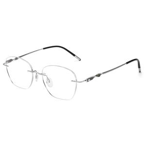 エリートチョイスERSIユニセックスファッショナブルなポリゴンリムレスハーフフレームリーディングメガネ純粋なチタン超軽量アンチブルーライト - Product Image 5