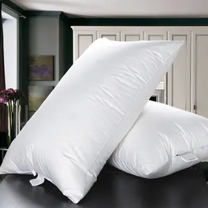 Cuscino in piuma d'oca all'ingrosso, cuscino per letto della collezione dell'hotel per dormire, copertura in cotone 100%, supporto morbido dimensioni Standard
