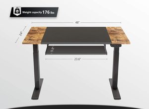 Bàn Đứng Điện Có Thể Điều Chỉnh Chiều Cao Động Cơ Kép Với Khay Bàn Phím 48X24 Inch Ngồi Đứng Với Bảng Ghép Nối - Product Image 6