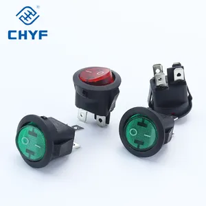 3 Pin Round Socket Switch Black And Red ON-OFF,ON-OFF-ON Switch 6A/10A 125V AC,Power Supply Mini Rocker Switch Button