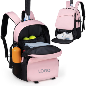 Customized Tennis & Pickleball Racket Backpack Nylon Bag With Insulated Pocket Separate <b>Shoe</b> Compartment 2 Rackets - Product Image 1