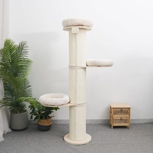 Albero a torre per gatti in legno alto 74 "con tiragraffi in Sisal - Product Image 6