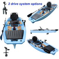 Kayak de pêche en mer monoplace de 10,5 pieds, monobloc, avec pédales et moteur électrique, en HDPE, certifié CE, vente en gros