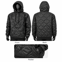 Veste Woobie Rip Stop en polyamide à capuche noire résistante à l'eau