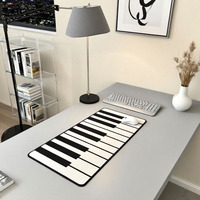 Grand tapis de sol imprimé couleur unie motif touches de piano, non-coussiné, pour bureau et gaming, design créatif, incontournable pour les amateurs de musique
